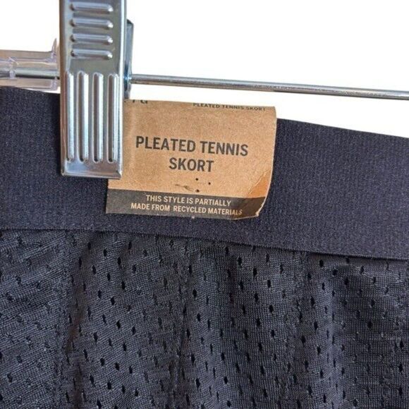 PINK Victoria's Secret Pleated Tennis Skort Large Black Athleisure Skirt Shorts - Picture 5 of 14